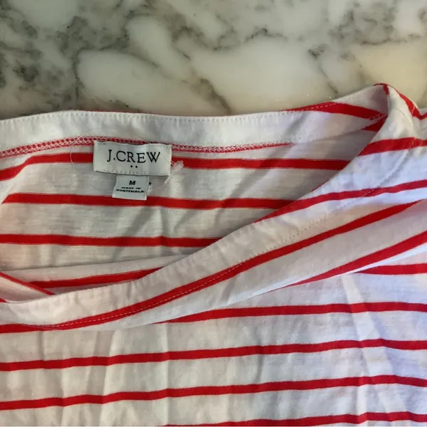 NWOT J.Crew Striped Boatneck Top in Pink Sz M small holes in bottom front - Image 4