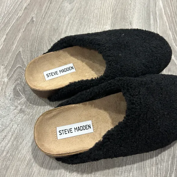 NEW Vesa Black Fuzzy Loafers - Image 3