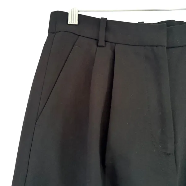 Abercrombie & Fitch Sloane Tailored Wide Leg Pants Black Pleated High‎ Rise 28/6 - Image 4