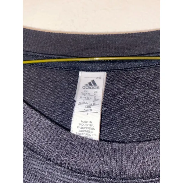 Women's Adidas Dual Layer Mesh French Terry Pullover Black White Size XL‎ - Image 2