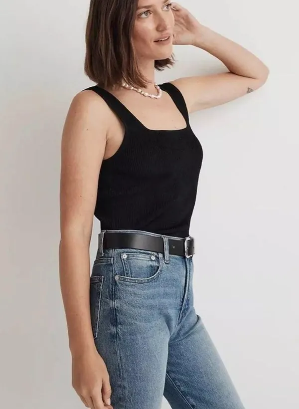 Madewell rib squareneck sweater tank - Image 3