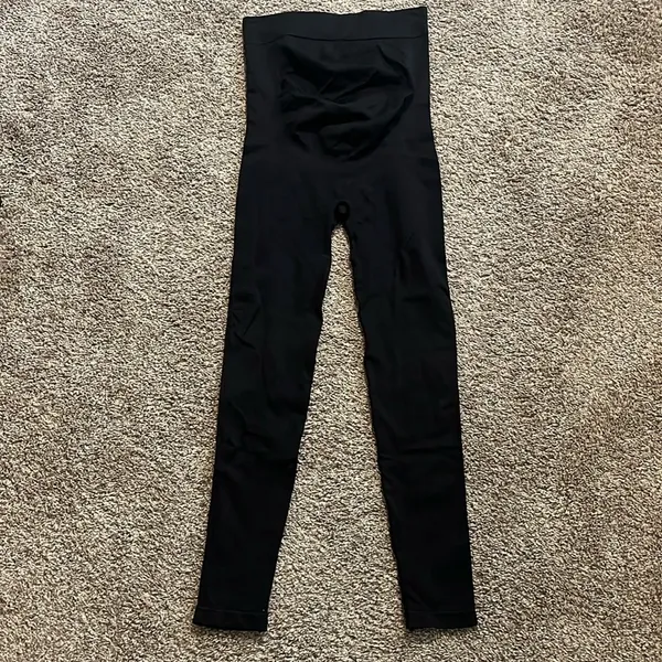 BLANQI Everyday Maternity‎ Belly Support Full Length Black Leggings Small - Image 2
