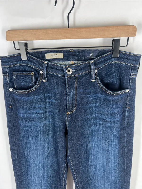 AG Adriano Goldschmied The Angel Boot Cut Jeans Dark Wash Size 30R - Image 3