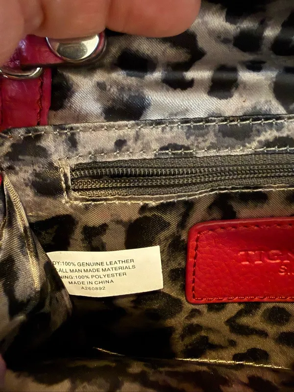 Tignanello red crossbody bag genuine leather 8”x5” - Image 6