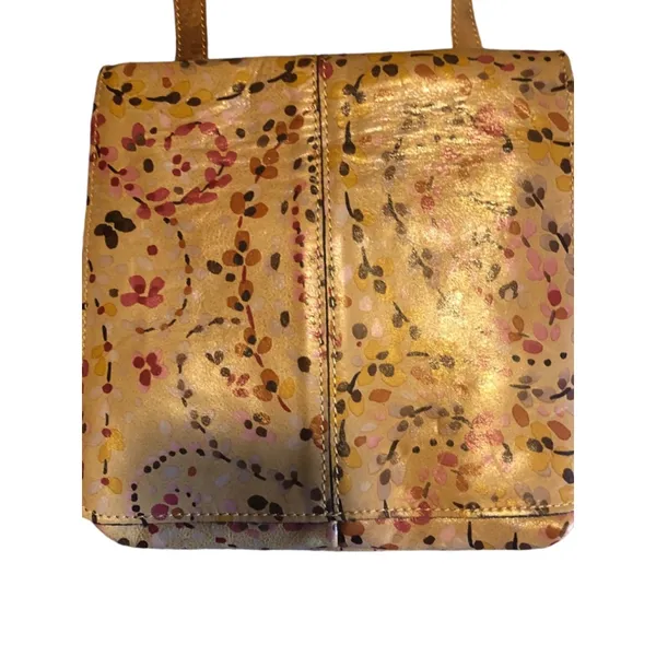 Patricia Nash Grenada Floral Print Painted Tan Crossbody Italian Leather Boho - Image 6