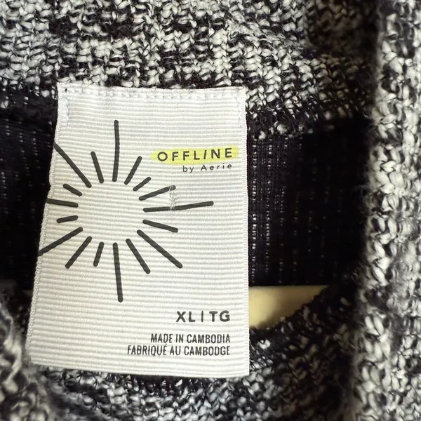 OFFLINE By Aerie Snowday Mock Neck Sweater Pullover Gray‎ Black Speckled XL - Image 8