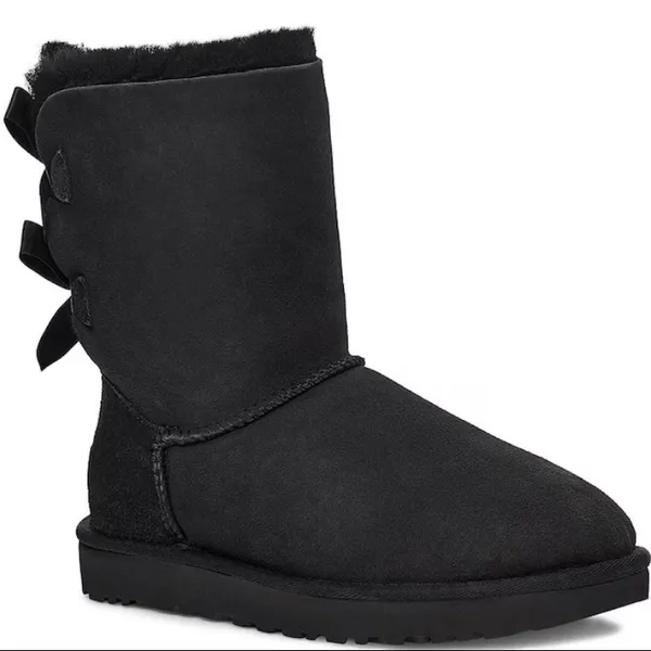 Ugg Black Bailey Bow II 2 Short Calf Winter Boots 7 - Image 7
