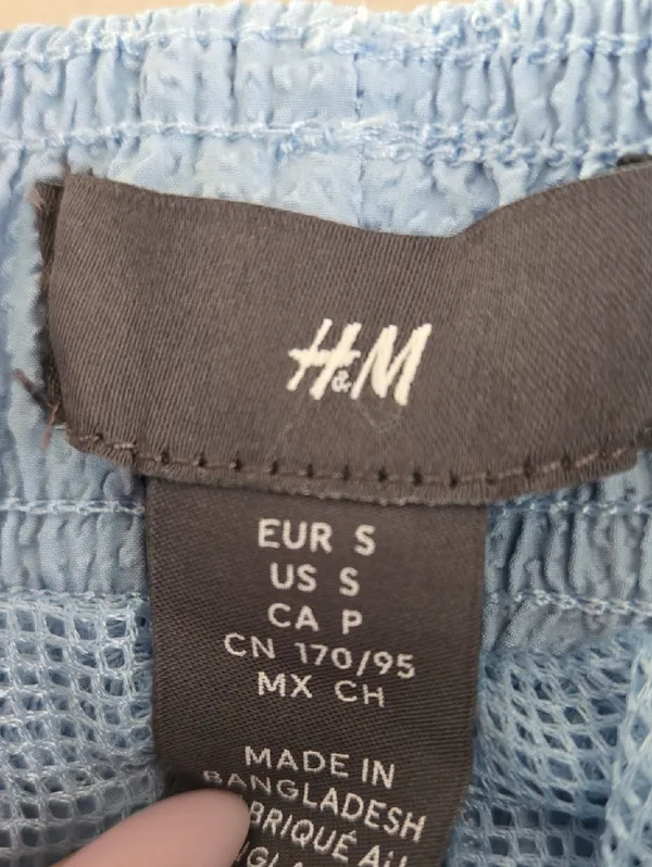 New H&M Light Blue Women's Drawstring Athletic Shorts Size S - Image 5