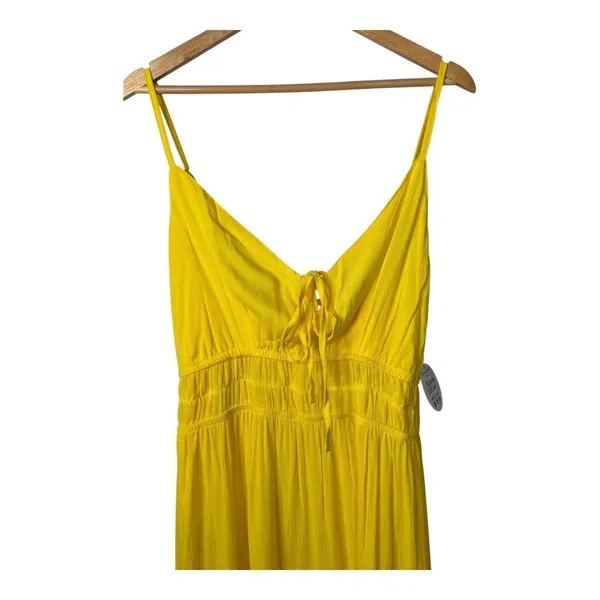 Jolie & Joy Midi Dress Womens 1X‎ Yellow Smocked Waist Ruffle Hem Boho Summer - Image 4