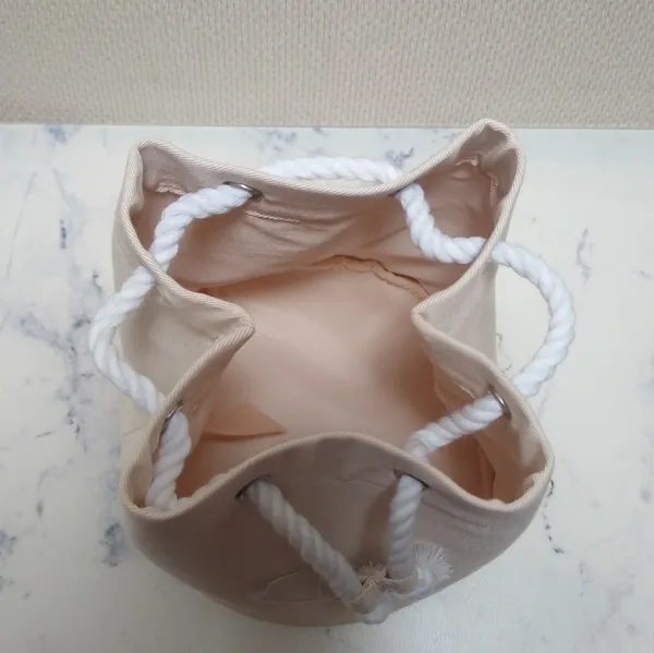 Dior Cream Drawstring Bucket Trousse Pouch Cosmetic Bag - Image 5
