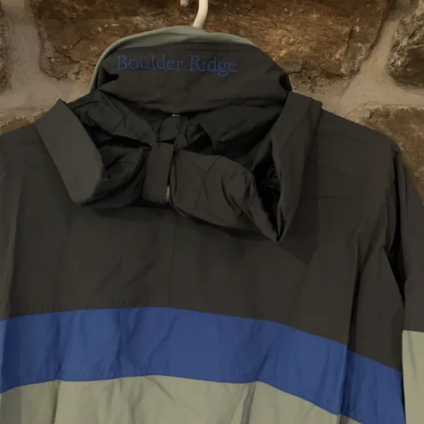 Grey/Blue Thick Zip Up Windbreaker Material Boulder Ridge Jacket - Image 6