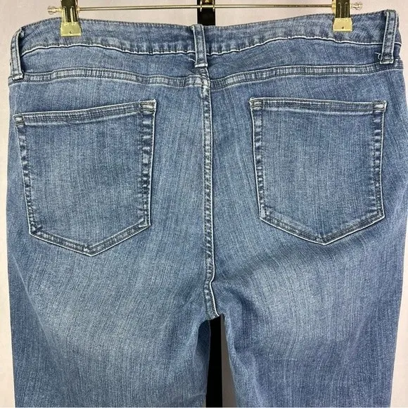Daily Ritual Girlfriend Jeans Womens Plus 32 Blue Straight Leg Stretch Cropped - Image 5