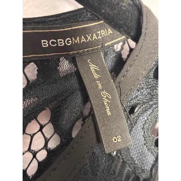 BCBGMAXAZRIA Dress‎ 2 Black Lace Tiered Sleeveless Hanah Cocktail Gothic Chic - Image 7
