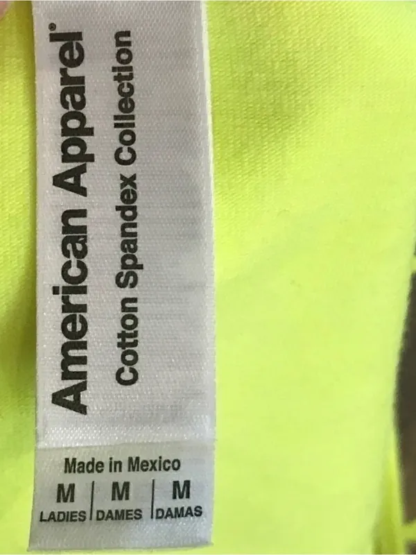 American Apparel Neon Lime Cotton-Spandex Tank - Image 3