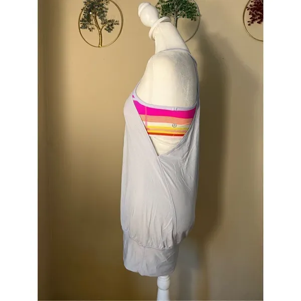 Lululemon No Limits Gray Pink Cool Breeze Groovy Stripe Multi Size 4 - Image 2