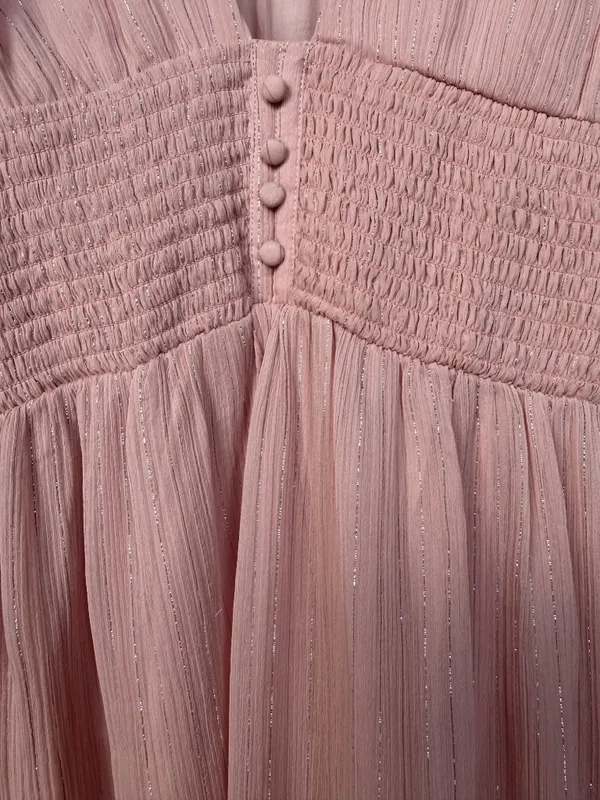 Lovers + Friends Arline Pink Metallic Mini Dress‎ Sz S - Image 7