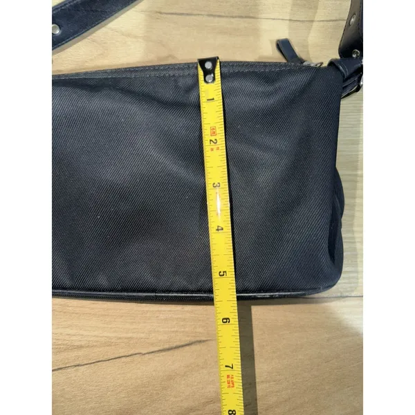 VTG Y2K Coach 7450 Nylon Twill Shoulder Bag Black Leather Trim M - Image 10
