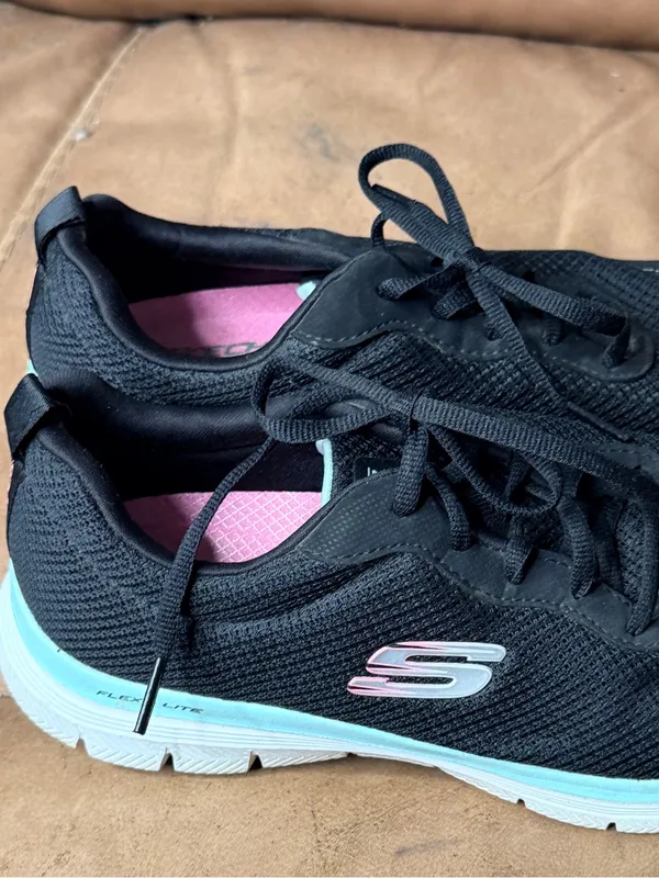 Skechers Memory Foam Black Athletic Shoes - Image 3