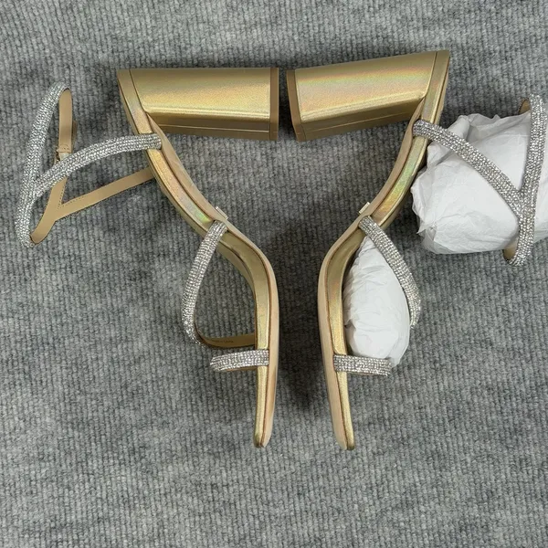 Badgley Mischka Size-8.5M Dalilah Ankle Strap High Heel Sandals Pale Gold $245 - Image 5