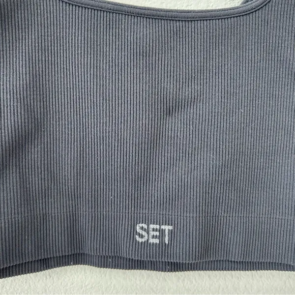 Set Active Dark Gray Power Box Cut Bra - Image 3