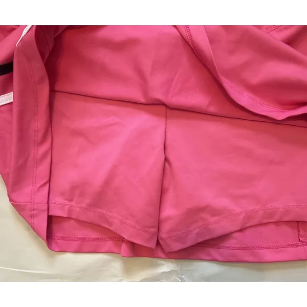 Fila Pink Tennis Skort Womens Medium Built-in Shorts Navy‎ White Side Stripes - Image 5
