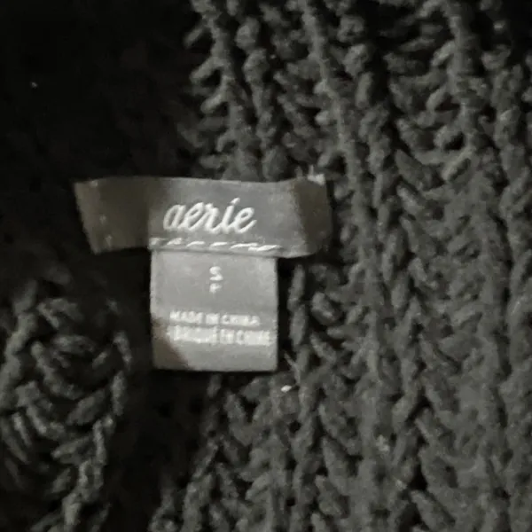 Aerie Turtleneck Sweater Women S Grey Shaker Stitch Ribbed Knit Oversized Chunky - Image 7