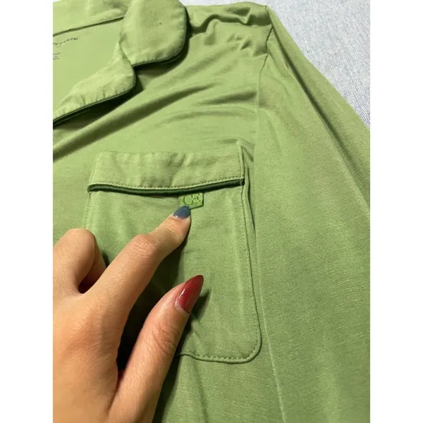 Cozy Earth Bamboo Stretch Knit Long Sleeve Pajama Top Size XS Green - Image 5