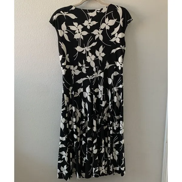 Lauren Ralph Lauren Womens Size 8 Multicolor Floral Print Surplice Sheath Dress - Image 3