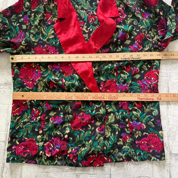 Vintage Victorias Secret Gold Label 90s Satin Floral Pajamas Set Sz M (Flaws) - Image 5