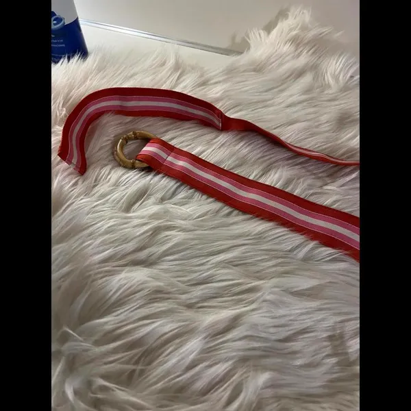 J.Crew Striped Ribbon Belt with Bamboo Buckle - Image 2