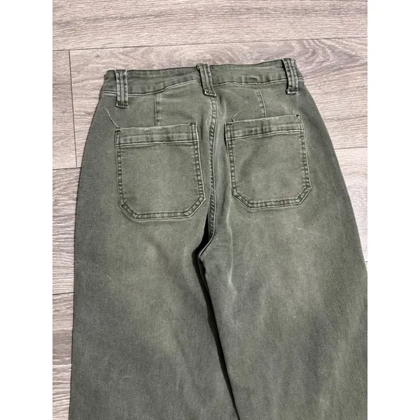 Womens High Rise Wide Leg Utility Pants 24x29 Faded‎ Olive Green Size M Gorpcore - Image 9
