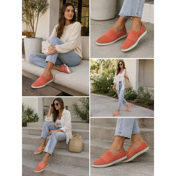 Ugg Sammy Slip On Comfort Knit Sneakers Coral Women's Size 7 - Image 2