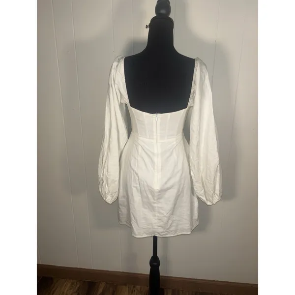 sabo skirt luxe corset vida dress Linen Cotton Xs White - Image 3