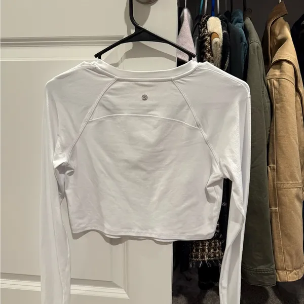 CRZ YOGA White Cropped Long Sleeve Tee - Image 2