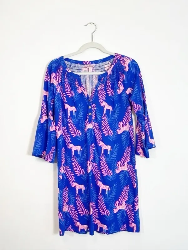 Lilly Pulitzer Teigan Dress Mini in Dazzle Zebra Blue Pink Small - Image 4