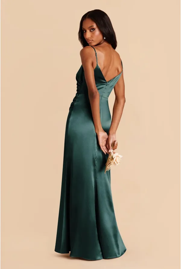Birdy Grey Catherine Dress Shiny Satin Emerald - Image 2