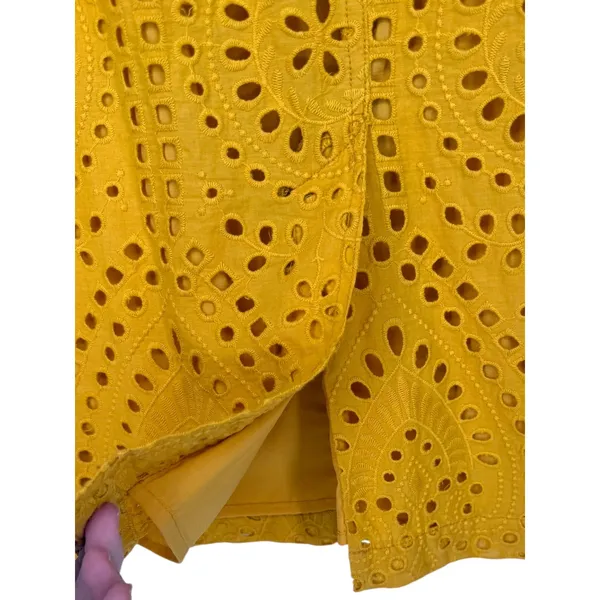 NWT Tracy Reese x Anthropologie Sunshine Eyelet Pencil Skirt Button‎ Front Sz 14 - Image 11