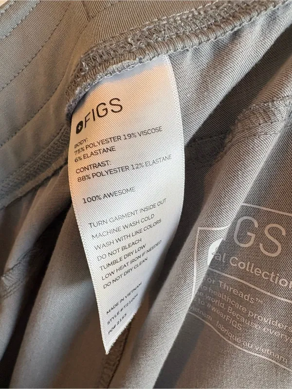 FIGS Gray Scrub Pants Size Large - Image 5