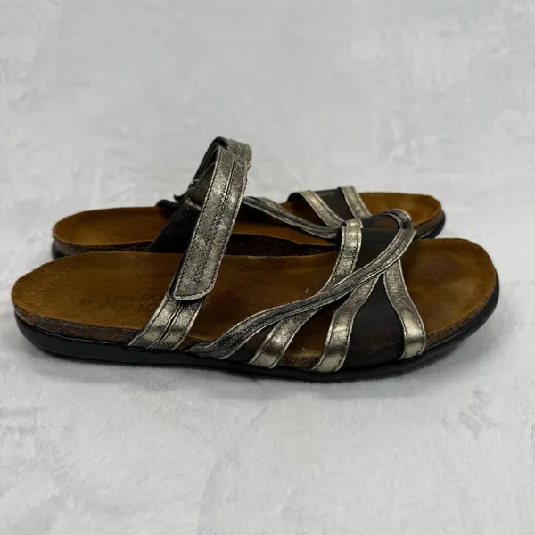 Naot Yarrow Sandals Metallic‎ Leather Comfort Adjustable Strap Size 40 - Image 2