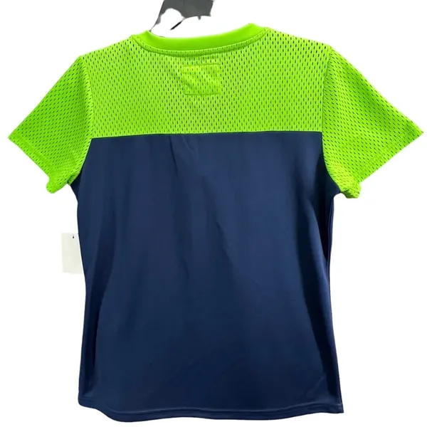 Seattle Seahawks NFL Football Shirt M Blue Green Lace Up Top Superbowl Champs‎ - Image 4
