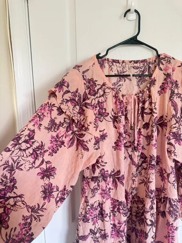Free People Sun Baked Swing Dress Peach Combo - Image 4