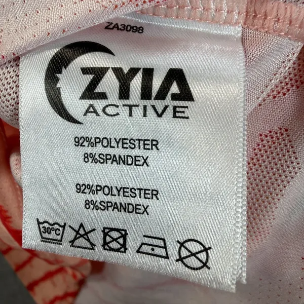 ZYIA ACTIVE Women's XL Peach Red Striped Racerback Tank Top Athletic Gym Shirt - Image 4