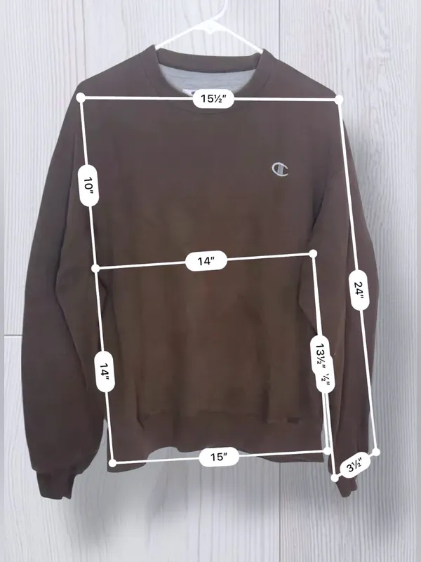 CHAMPION Eco Fleece Dark Brown Embroidered C Logo Crewneck Pullover - Image 7