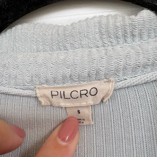 Anthropologie Pilcro Light Sage Button Front Ribbed Duster Shacket Size Small - Image 5