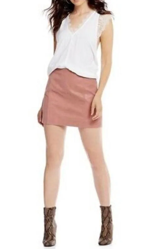Free People Mini Skirt Modern Femme Vegan Leather Size 10 New with Tag - Image 6