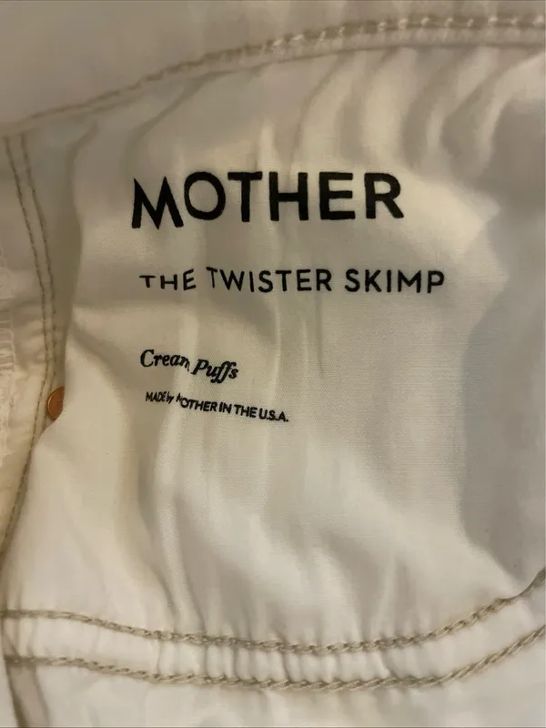 MOTHER Denim WIDE LEG Jeans the twister skimp in cream puff - Image 3