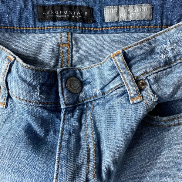 Aeropostale High Waisted Distressed Denim Jean Shorts - Image 2
