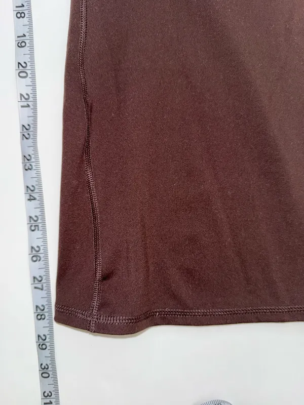 Maurices Smooth Crossover Flare Leggings Brown High Rise Large Short - Image 9