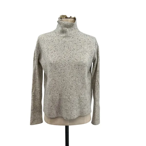 Everlane The Cashmere Square Turtleneck Sweater Speckled‎ Gray Size XS - Image 3