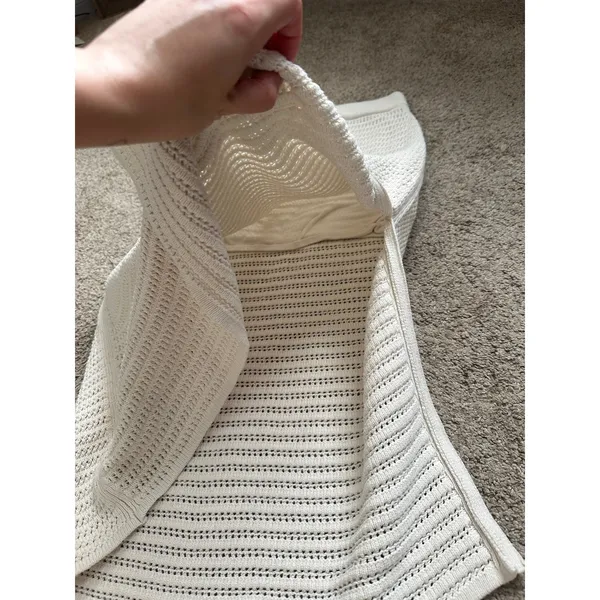Everlane The Crochet Knit Skirt In Cream White Medium Organic Cotton - Image 6